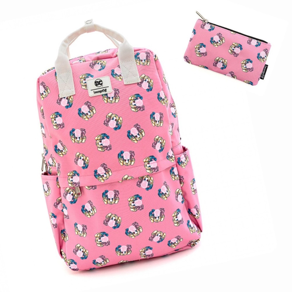 NWT Loungefly Harley Quinn Bubble Gum Backpack and Pouch